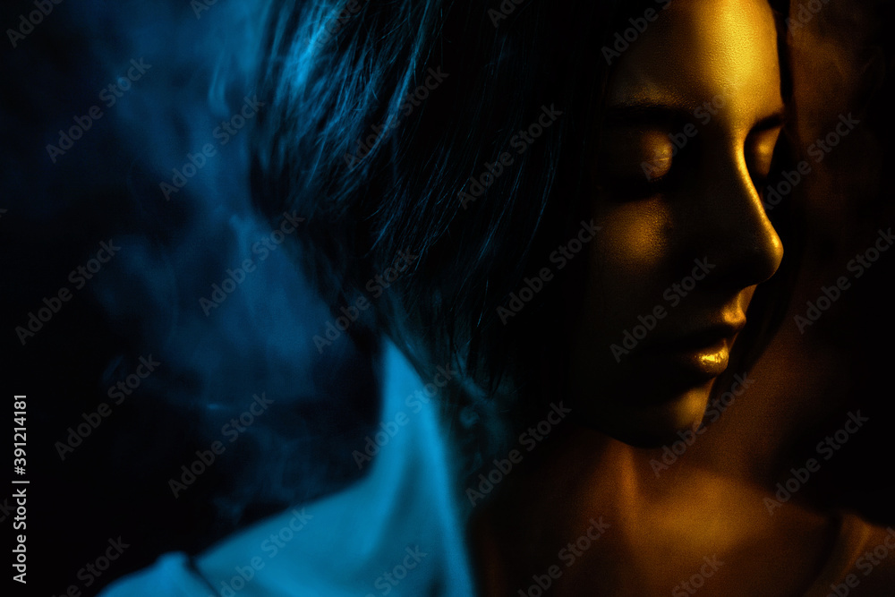 Beautiful woman in the fog Beautiful woman in the fog