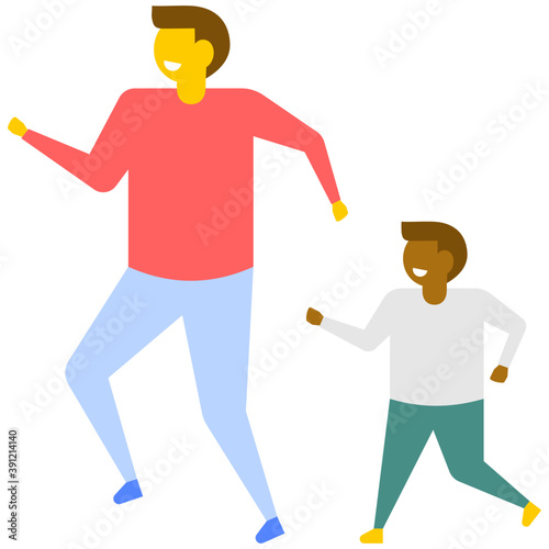 
Fatherhood, paternity or loving father flat vector icon 
