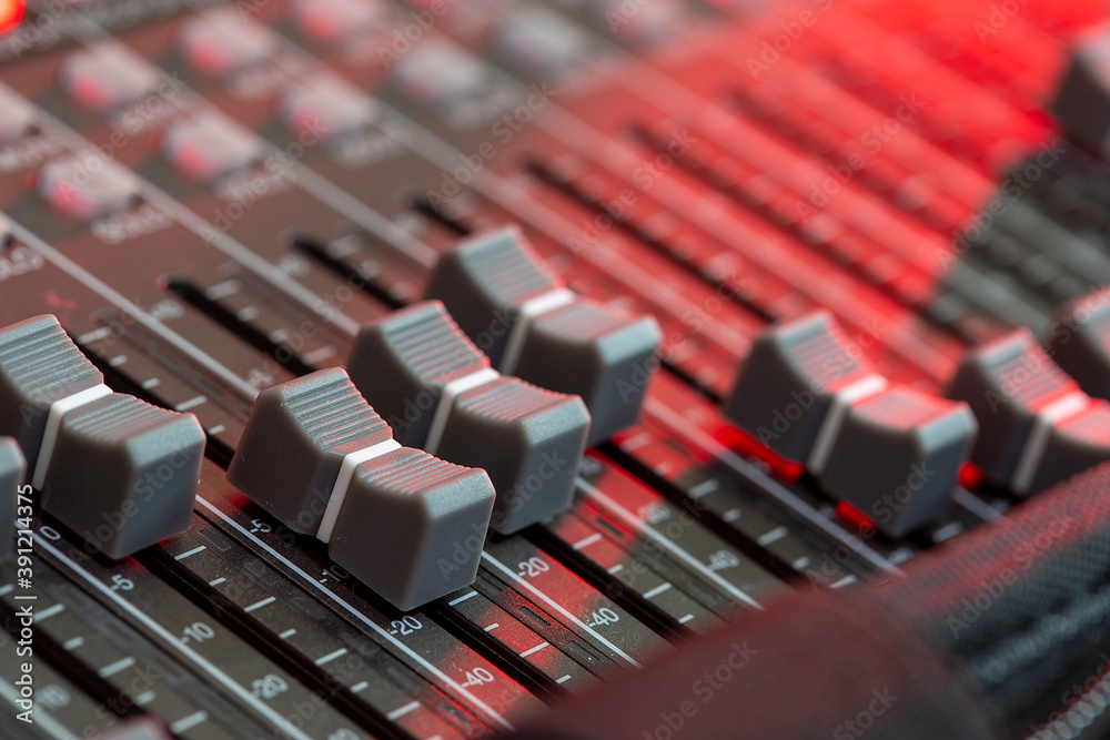 close up sound mixer in studio close up sound mixer in studio