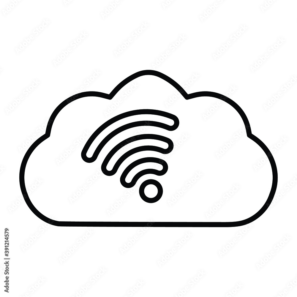 Cloud, technology, wifi line icon. outline vector design Cloud, technology, wifi line icon. outline vector design