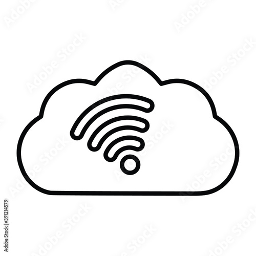 Cloud, technology, wifi line icon. outline vector design