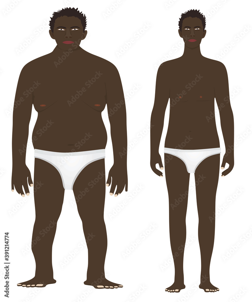 Fat and skinny man. vector Fat and skinny man. vector