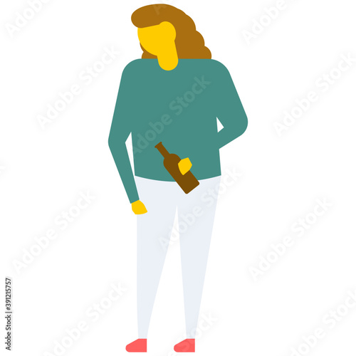 
Drunk girl holding bottle of alcohol 
