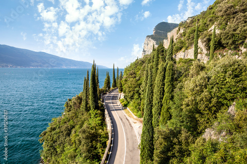 Canvas Print Forra Road, Tremosine, Garda Lake, Italy