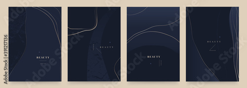Elegant dark blue abstract trendy universal background templates. Minimalist aesthetic.