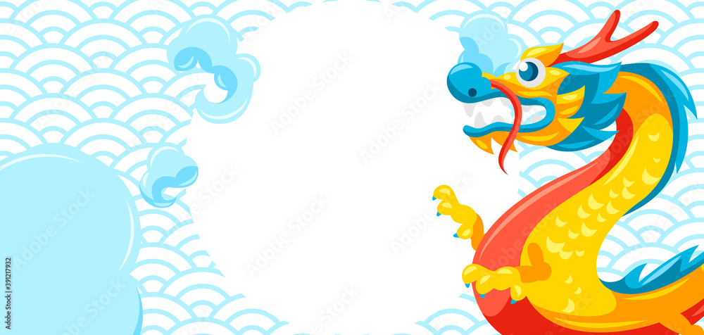 Obraz premium Card with Chinese dragon.