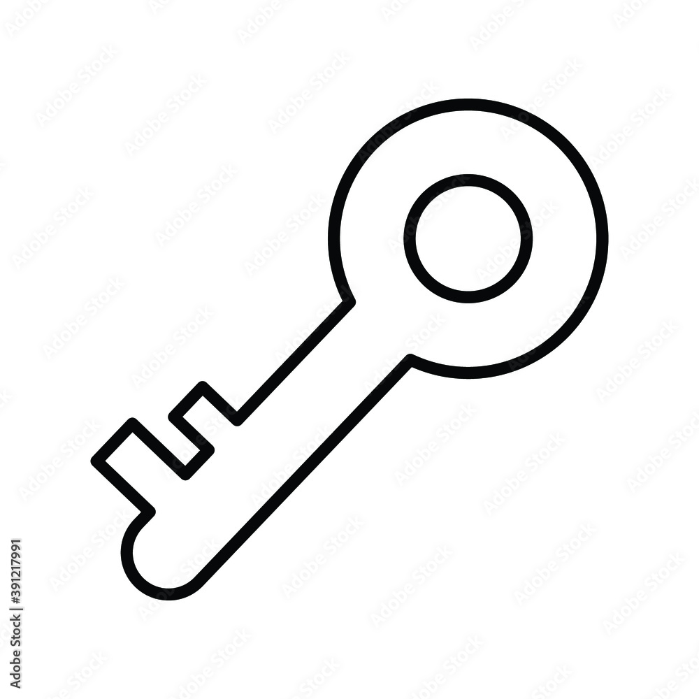 Key, keyword protection line icon. outline vector Key, keyword protection line icon. outline vector