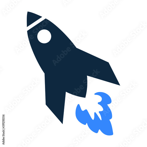Launch racket space icon. Editable vector isolated on a white background.