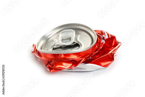 Compressed cans isolated on a white background