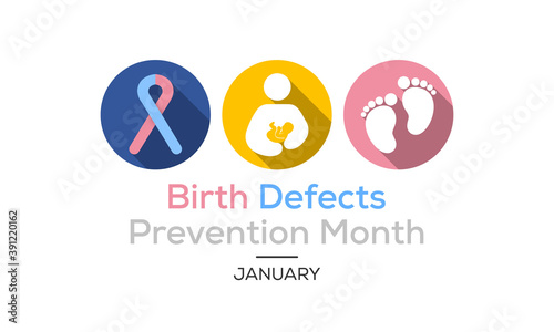 Vector illustration on the theme of National Birth Defects awareness month observed each year during January.