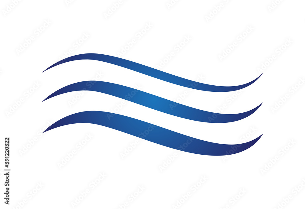 Water wave icon isolated on white background. Flat water wave icon for water logo design and icon template. Water wave vector Water wave icon isolated on white background. Flat water wave icon for water logo design and icon template. Water wave vector