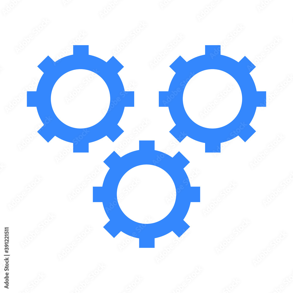 Gear, preferences icon. Blue color vector