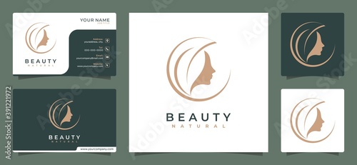 minimalist elegant modern flower logo design inspiration, for salons, spas, skincare, boutiques, with business cards