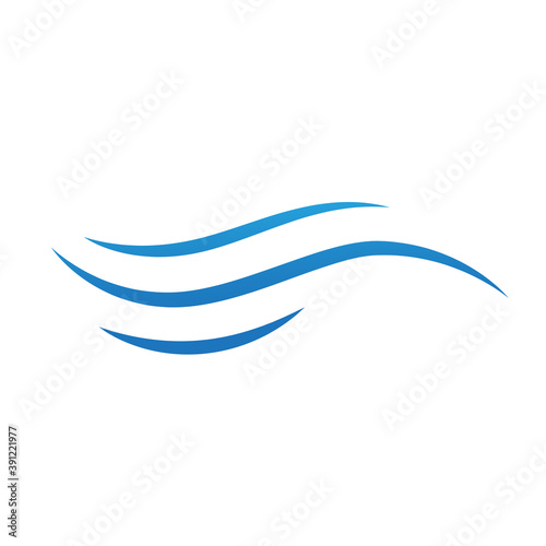 Water wave icon isolated on white background. Flat water wave icon for water logo design and icon template. Water wave vector 