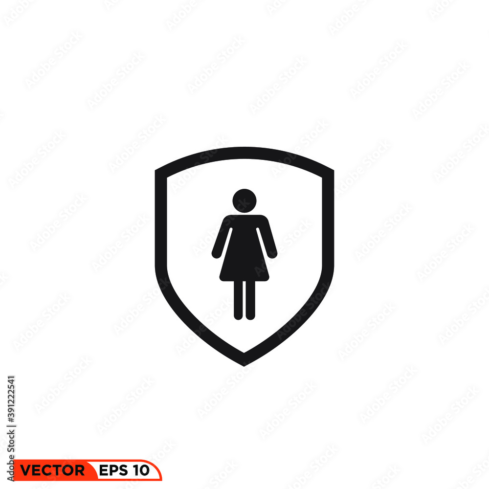 Icon vector graphic of shield stickman, good for template Icon vector graphic of shield stickman, good for template