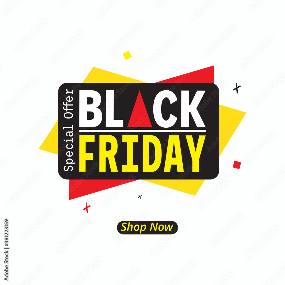 Fototapeta premium Special offer on Black friday. Sale poster of black friday for social media