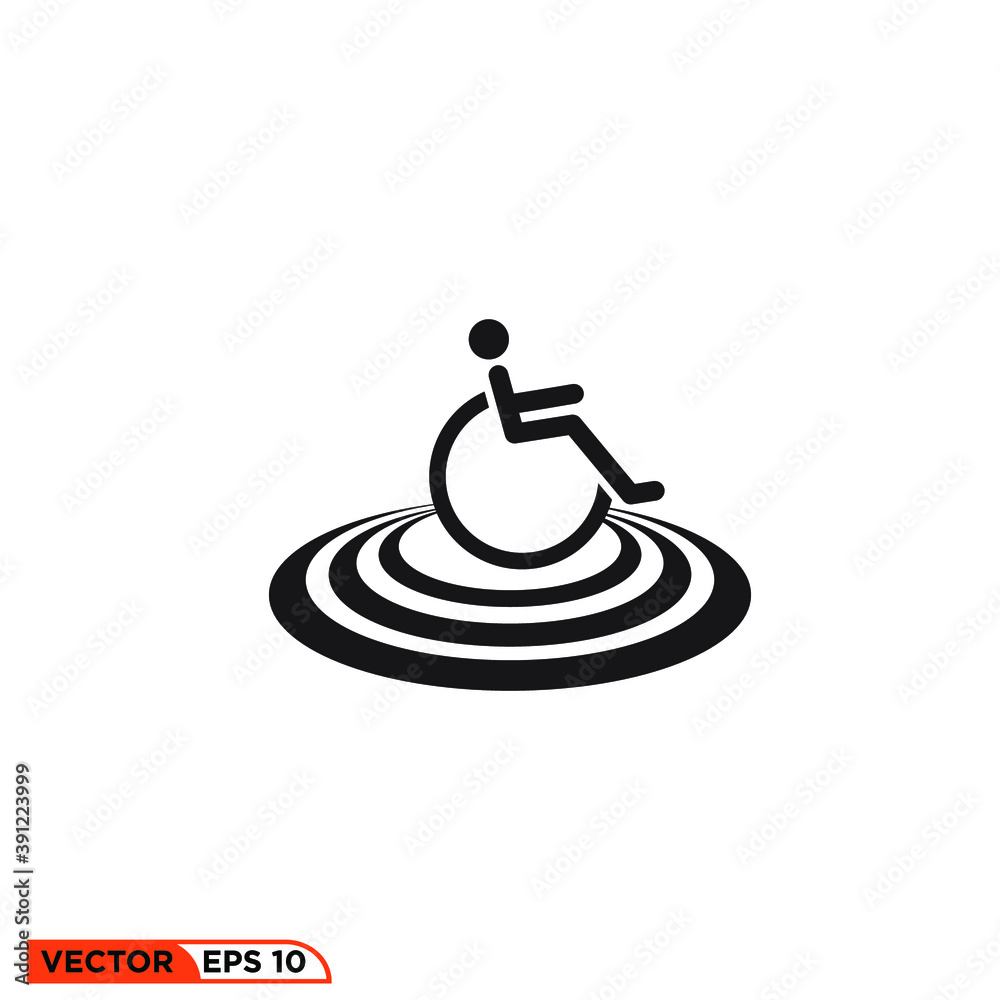 Icon vector graphic of stick figure difable, good for template Icon vector graphic of stick figure difable, good for template