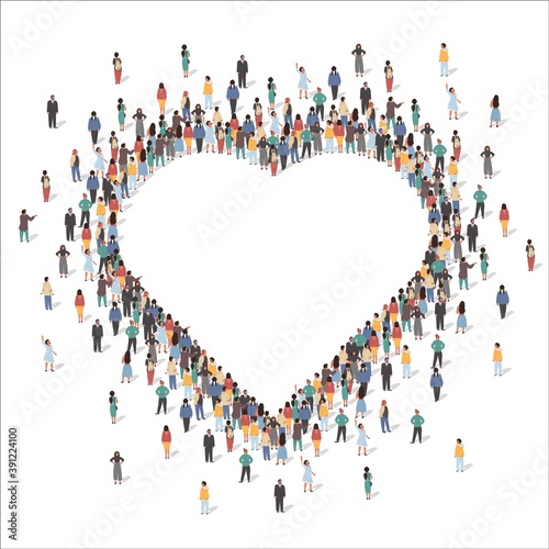 colorful silhouette of many hearts forming a big heart Stock Vector Image &  Art - Alamy