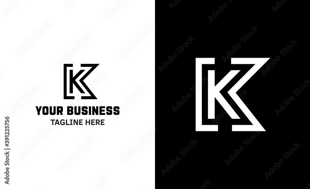 Letter K minimal vector logo. Icon mark design template Letter K minimal vector logo. Icon mark design template