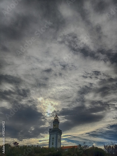 Hondarribia lighthouse located at Spain France Border Viewpoint