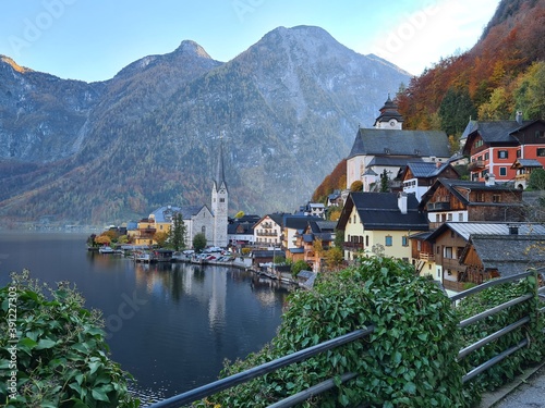 Classic View of Hallstatt Village, Austria, 