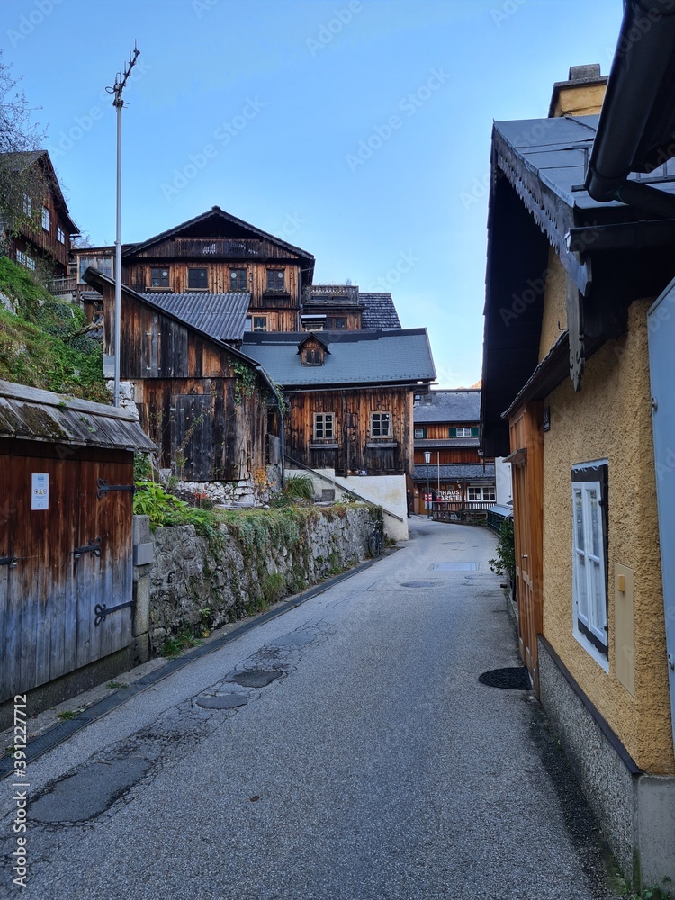 The village of Hallstatt, Austria, in the Alps