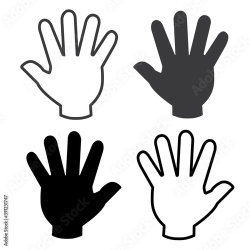 Gray and black hand vector.