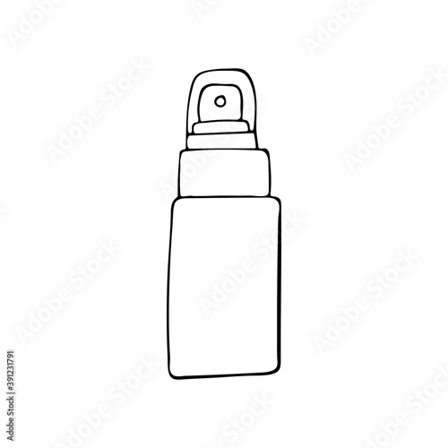 Doodle skin care product container icon in vector. Hand drawn skin care product container illustration. Cream container doodle illustration in vector