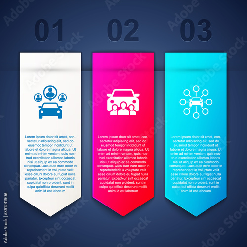 Set Car sharing, and . Business infographic template. Vector illustration