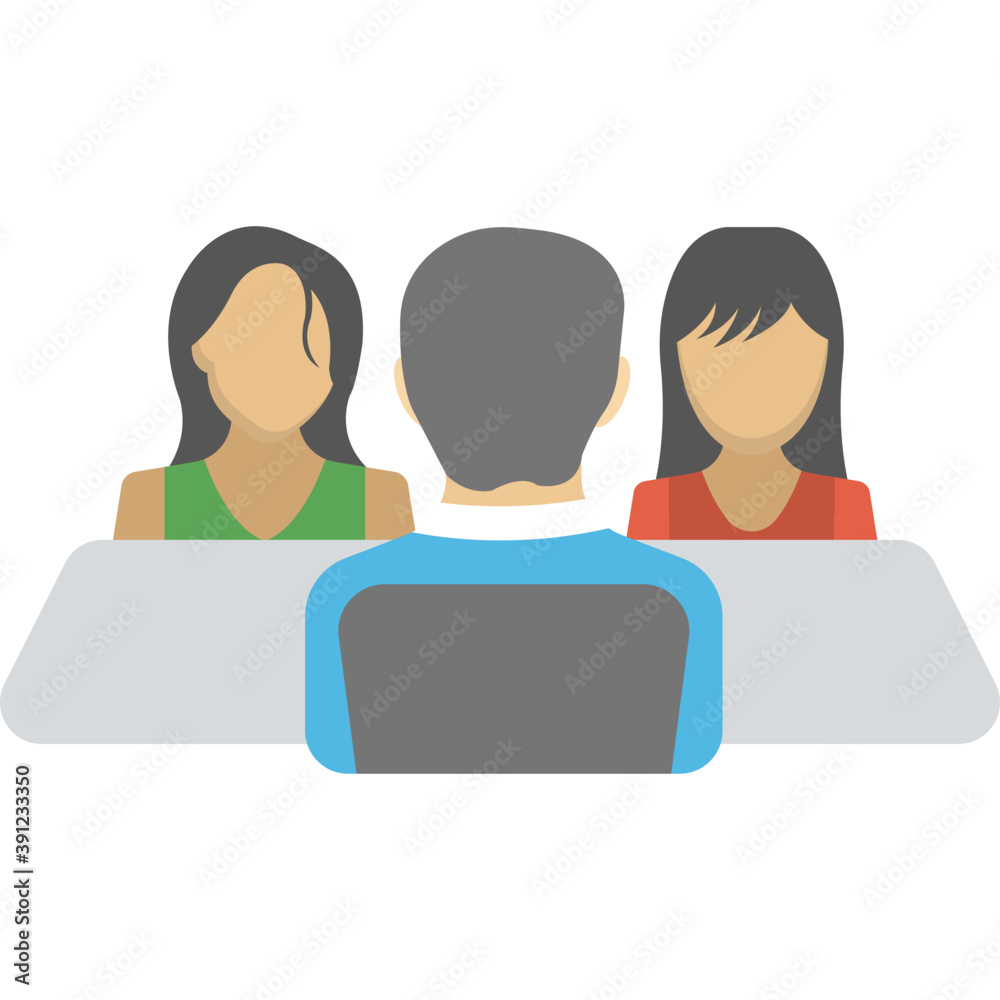 Fototapeta premium Flat icon of a group of people standing together 
