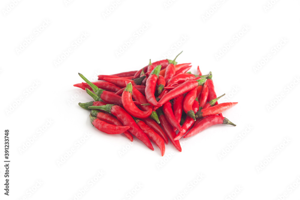 Red Peppers, Chili, Isolated on White Background Red Peppers, Chili, Isolated on White Background