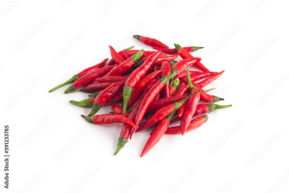 Red Peppers, Chili, Isolated on White Background Red Peppers, Chili, Isolated on White Background