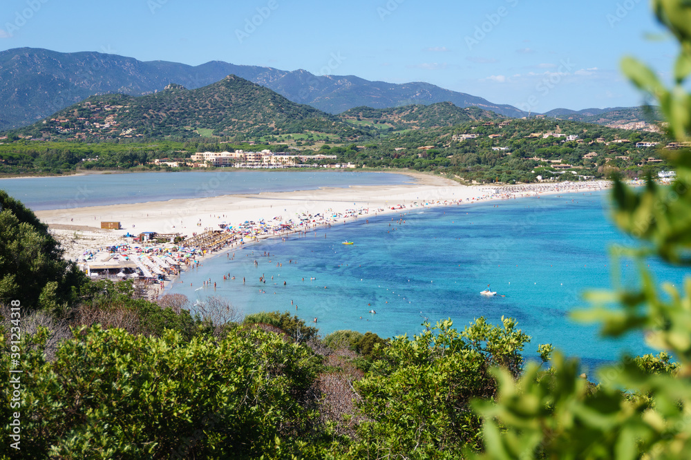 Porto Giunco beach in Villasimius, South Sardinia, Italy