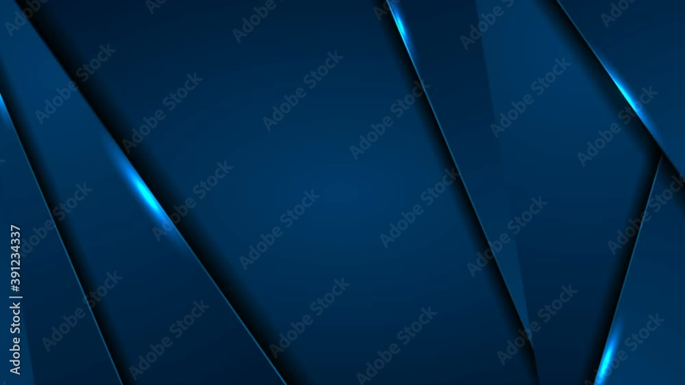 Dark blue corporate abstract material motion background with glowing lights. Seamless looping. Video animation Ultra HD 4K 3840x2160