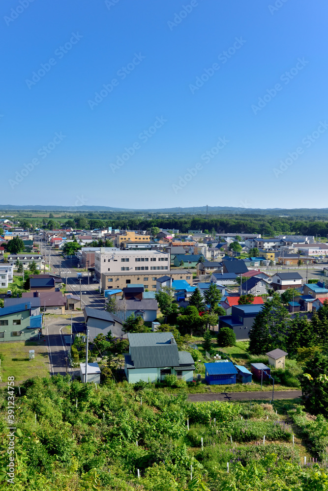 Obraz premium 道北の小さな町幌延町