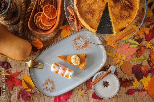 Celebrate autumn with this seasonal baked cheesecake. With a moreish, lightly spiced, creamy filling and crunchy ginger base.