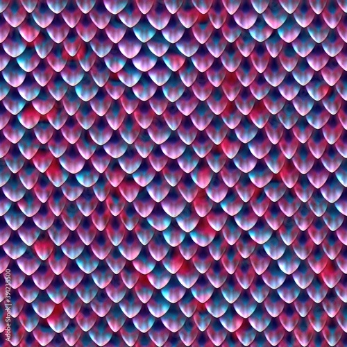 Seamless texture of metallic dragon scales. Reptile skin pattern