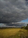 storm clouds over the field