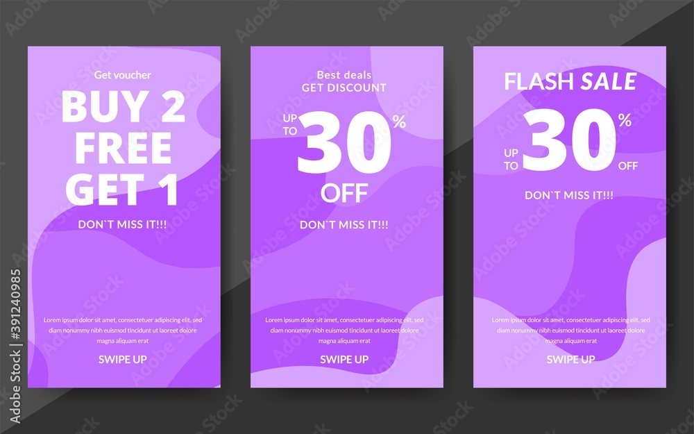 Flash sale discount banner template promotion, end of season special offer banner, template design for media promotions and social media promo, vector illustration.