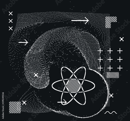Abstract visualization of Quantum mechanics concept, Information analysis and complex computations.