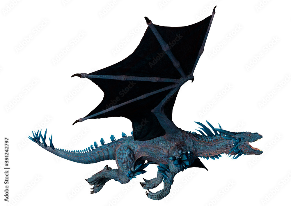 Fototapeta premium 3D Rendering Fairy Tale Dragon on White
