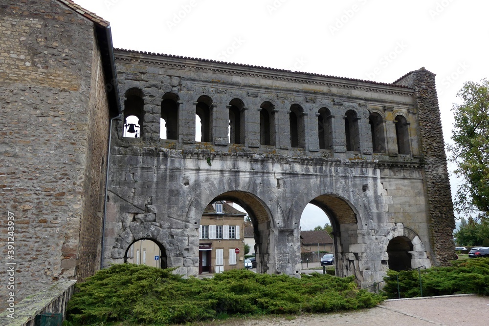 ruins of the door Saint Andre in Autun