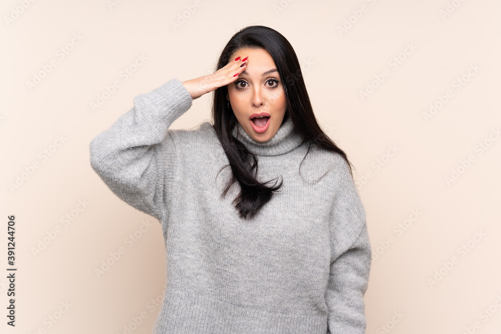 Young Colombian girl over isolated background has just realized something and has intending the solution Young Colombian girl over isolated background has just realized something and has intending the solution