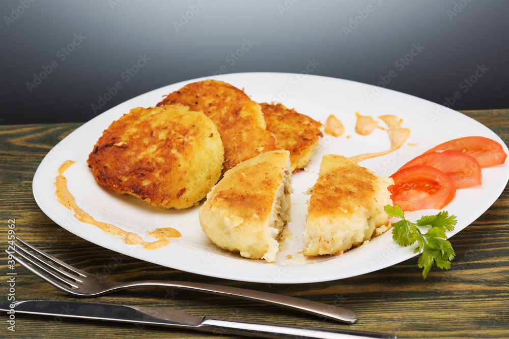 delicious fishcakes and wonderful potato pancakes