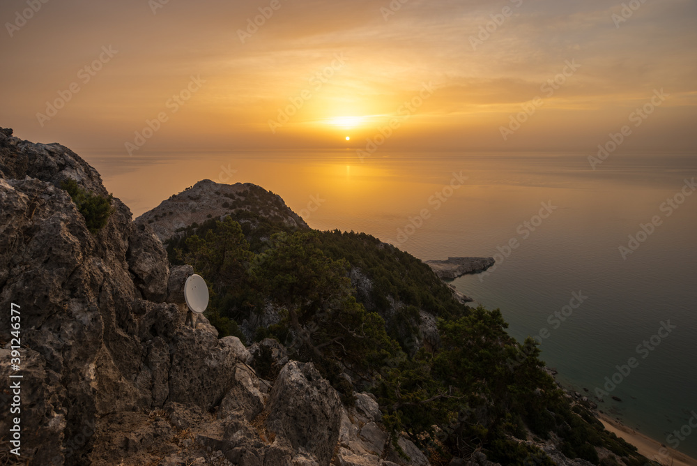 Rhodes island landscape at sunrise Rhodes island landscape at sunrise