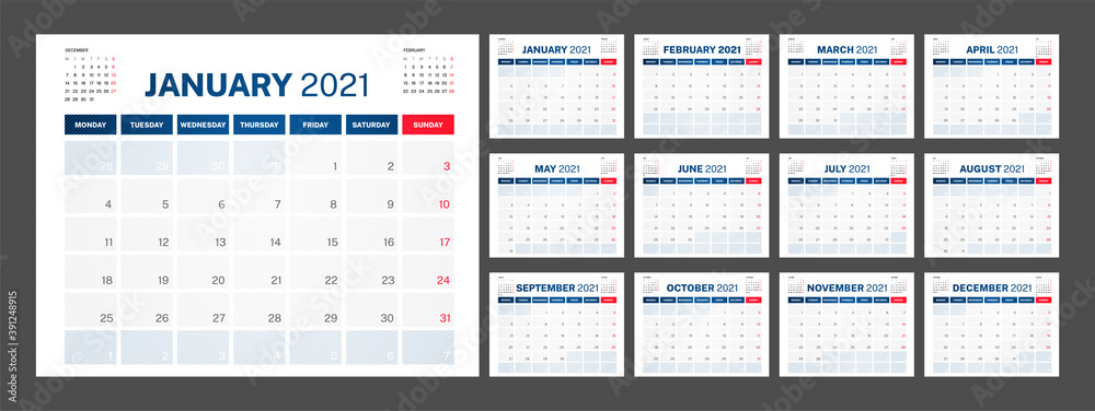 2021 Corporate Calendar Vector Design 2021 Corporate Calendar Vector Design