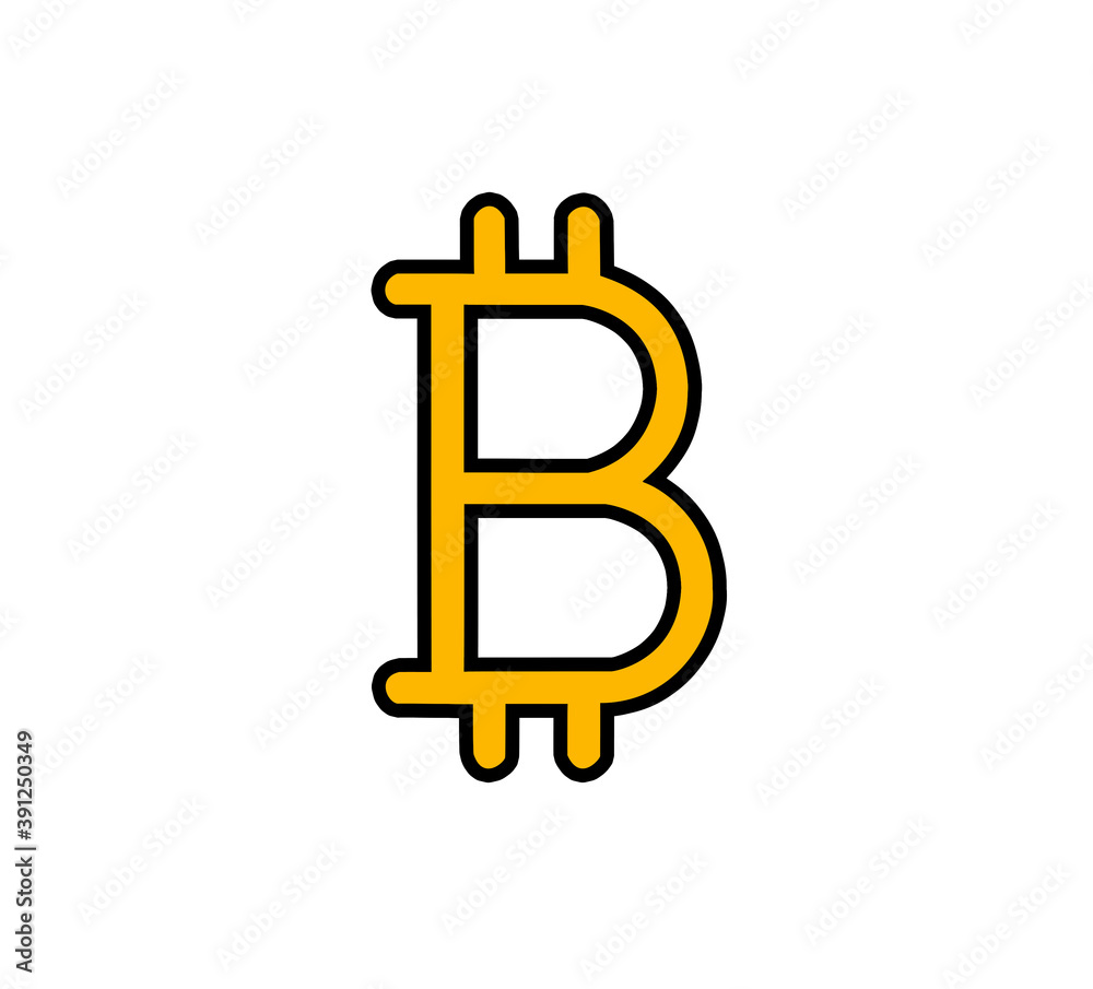 Bitcoin flat icon on white background Bitcoin flat icon on white background