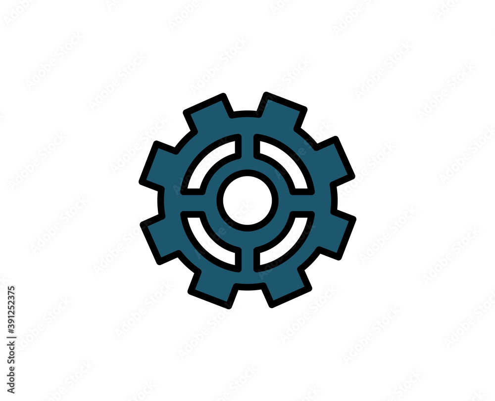 Gear flat icon. Thin line signs for design logo, visit card, etc. Single high-quality outline symbol for web design or mobile app. Gear outline pictogram. Gear flat icon. Thin line signs for design logo, visit card, etc. Single high-quality outline symbol for web design or mobile app. Gear outline pictogram.