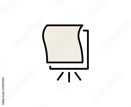 Flip chart flat icon. Single high quality outline symbol for web design or mobile app.  Busines presentaion thin line signs for design logo, visit card, etc. Outline pictogram EPS10