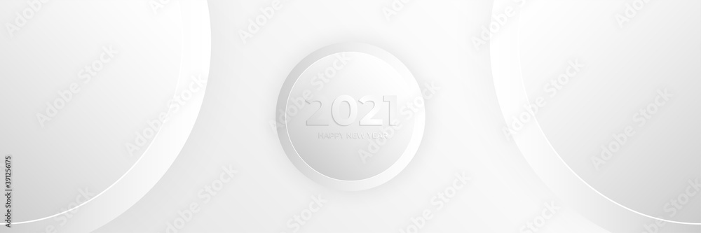 2021 Banner Happy New years. Elegant white with golden line background. Vector design template concept design illustration. 2021 Banner Happy New years. Elegant white with golden line background. Vector design template concept design illustration.